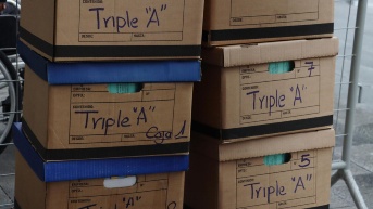 Imagen de cajas con expedientes del caso Triple A. (Rolando Enríquez/API)