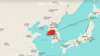 Recorrido de Papá Noel en la plataforma Santa Tracke. (Plataforma Santa Tracker)