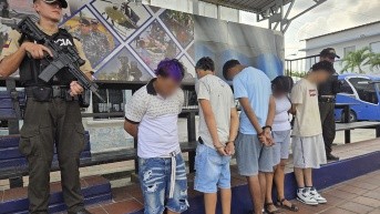 Cinco extranjeros fueron detenidos por asesinato en el norte de Guayaquil. (Policía Nacional)