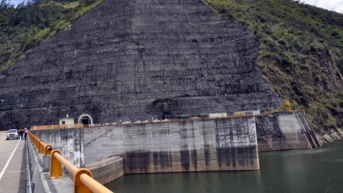 Cuenca, 14 de enero de 2025. Represa de la hidroeléctrica Mazar.( API )