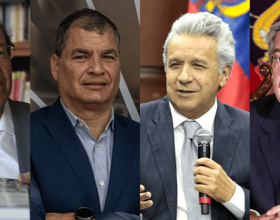 Osvaldo Hurtado, Rafael Correa, Lenín Moreno y Guillermo Lasso