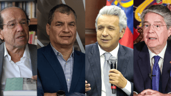 Osvaldo Hurtado, Rafael Correa, Lenín Moreno y Guillermo Lasso