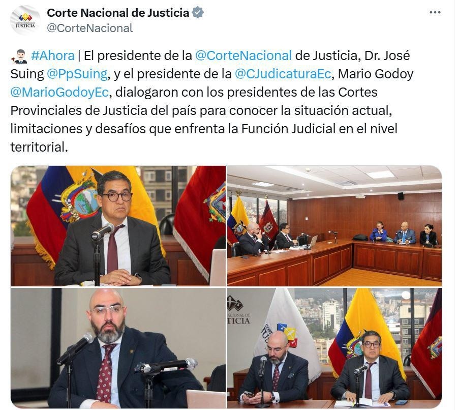 Publicación de la Corte Nacional de Justicia. (Captura)