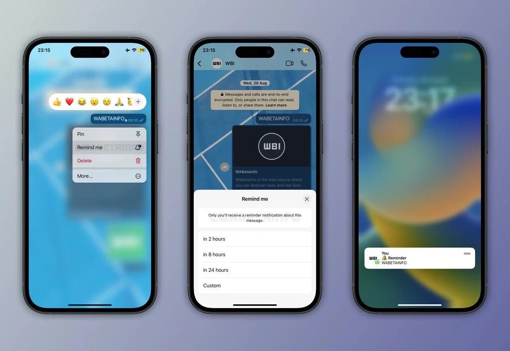 Así es cómo puedes poner un recordatorio en un chat de WhatsApp (Foto de WaBetaInfo)