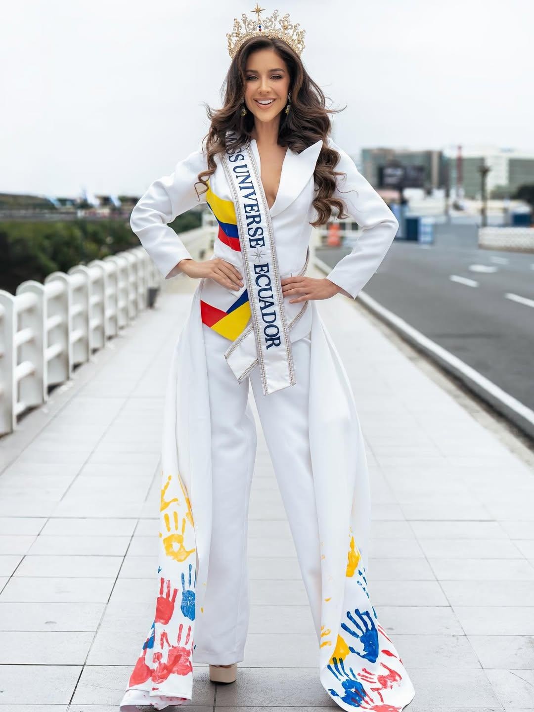 Nadia Mejía en el aeropuerto José Joaquín de Olmedo.  (Instagram/Giancarlo Ambrossi)