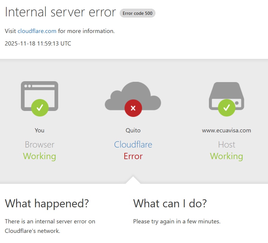 Error de Cloudflare al intentar ingresar a múltiples págians web (Captura de pantalla)