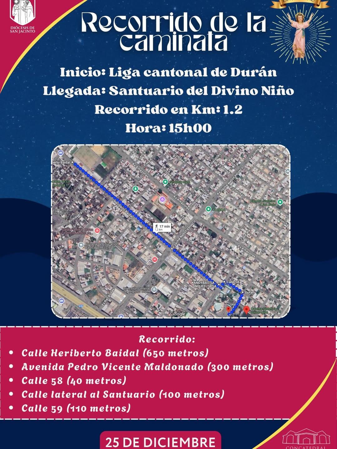 Explicación del recorrido de la procesión del Divino Niño. (RRSS)