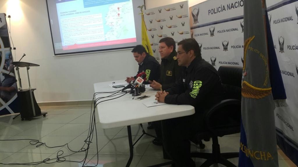 11 personas fueron detenidas por extorsión en las provincias de Pichincha y Cotopaxi. Foto: Ministerio del Interior