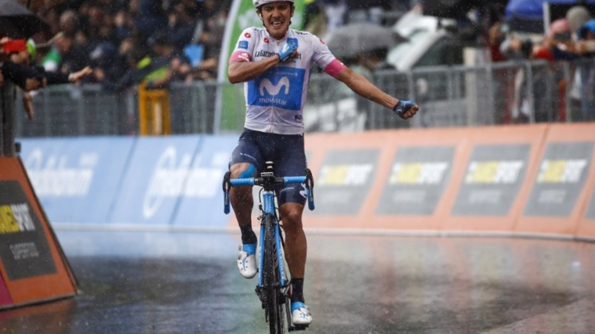 El ciclista carchense se ubicó cuarto en la clasificación general del Giro de Italia. Foto: AFP