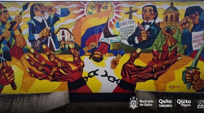 Mural de la Batalla de Pichincha que se encuentra en el Templo de la Patria. (Cortesía de Quito Informa)