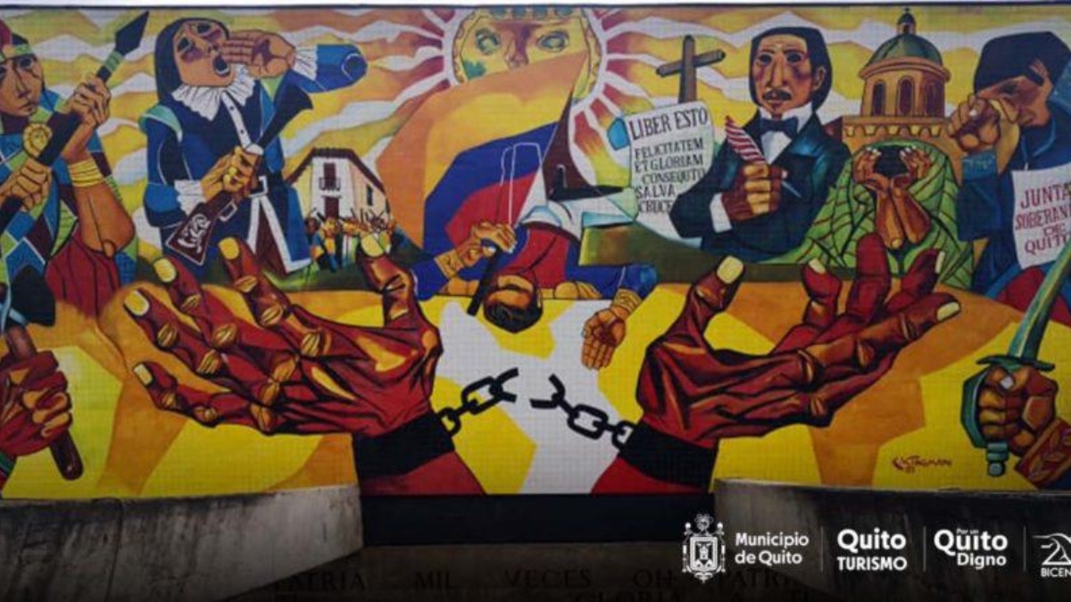Mural de la Batalla de Pichincha que se encuentra en el Templo de la Patria. (Cortesía de Quito Informa)