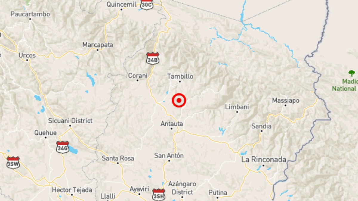 El movimiento telúrico se originó a 240 kilómetros de profundidad, cerca de la ciudad de Ayaviri, en el departamento de Puno. (Centro Sismológico Nacional)