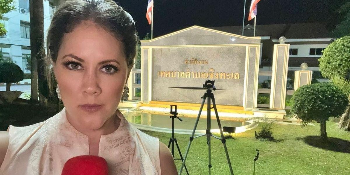 Imagen de la periodista ecuatoriana Denisse Molina, reporteando desde Tailandia. (INSTAGRAM)
