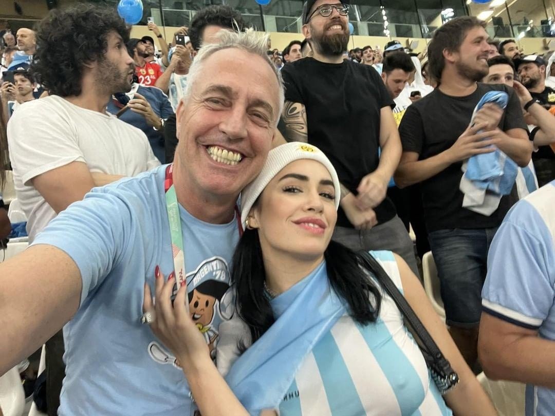 Lali Espósito y Marley previo al partido entre Argentina y Francia. (REDES SOCIALES)