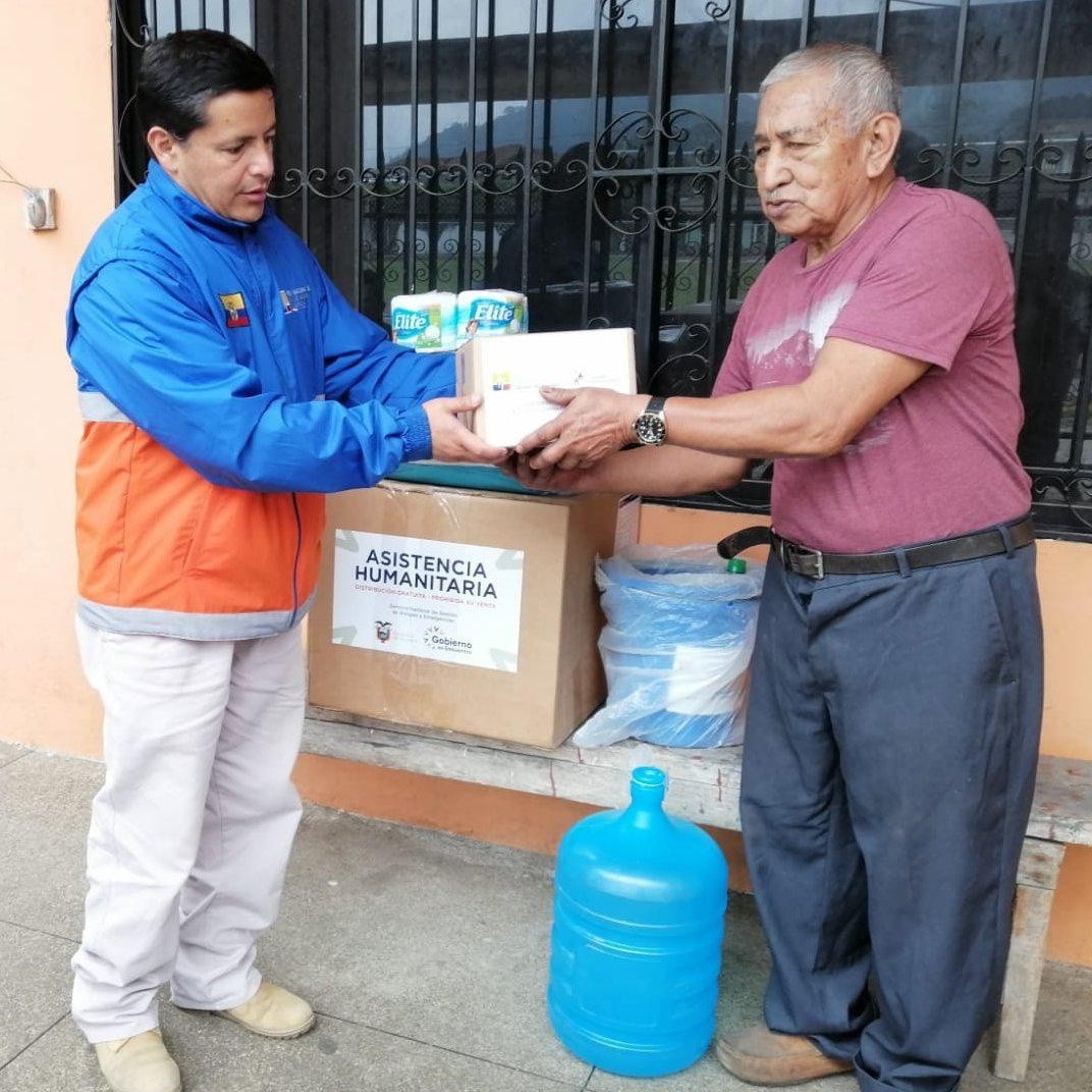La cartera de Riesgos está a cargo de la entrega de ayuda humanitaria (Twitter Riesgos_Ec)