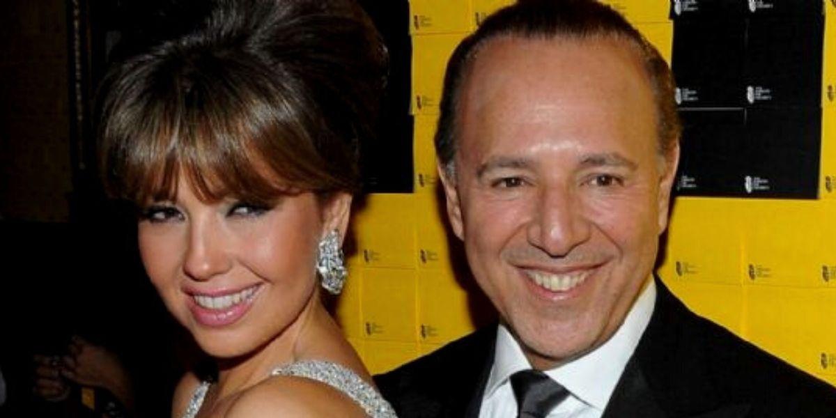 Imagen de archivo de Thalía y Tommy Mottola. (REDES SOCIALES)
