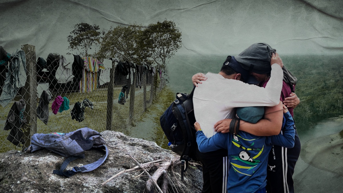 Los migrantes ecuatorianos que cruzan por el Tapón del Darién (Arte: Franklin Navarro)