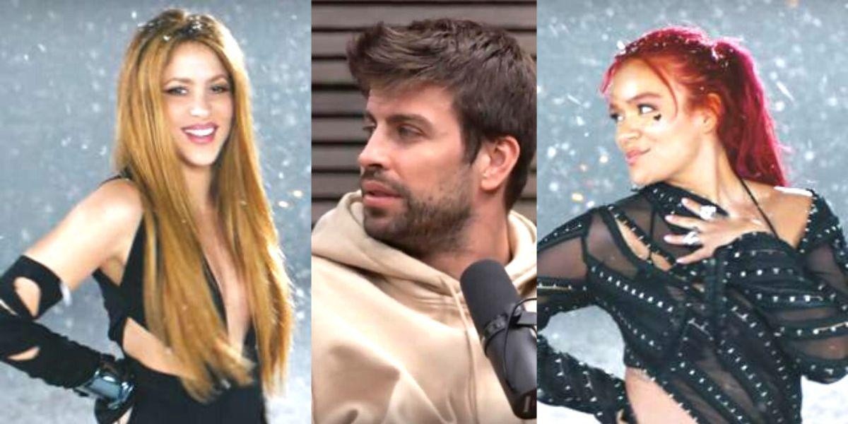 Imágenes de Shakira, Karol G y Gerard Piqué. (REDES SOCIALES)