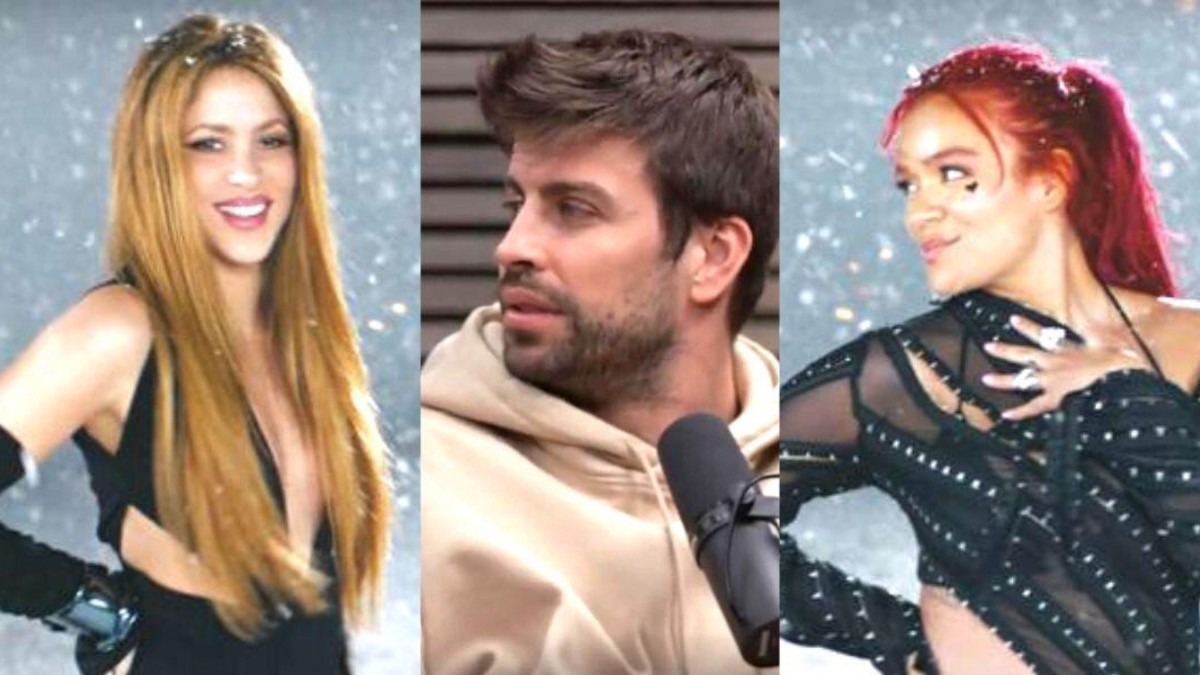 Imágenes de Shakira, Karol G y Gerard Piqué. (REDES SOCIALES)