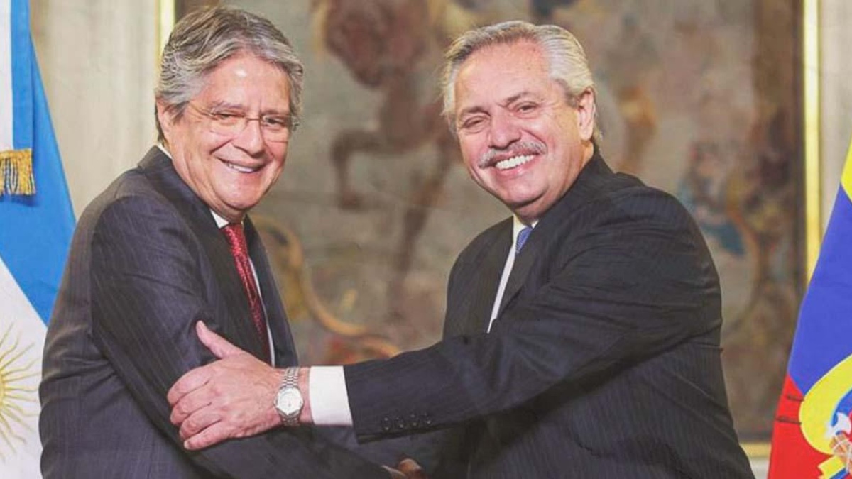 Encuentro bilateral entre Guillermo Lasso y Alberto Fernández. (Presidencia)