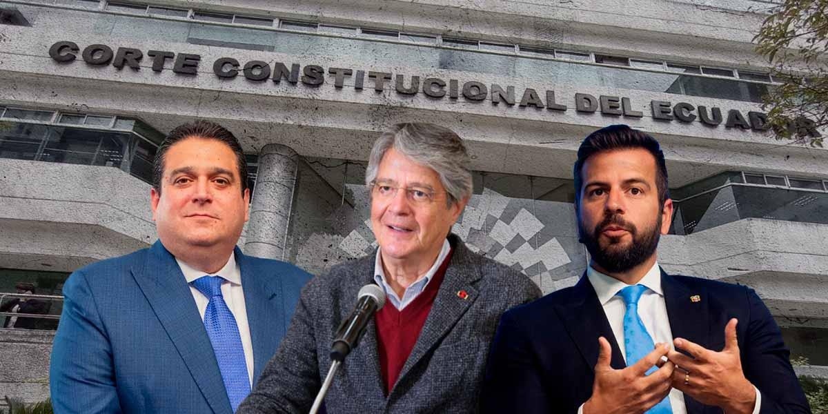 El procurador General del Estado, Juan Carlos Larrea; el presidente Guillermo Lasso; y el ministro de Economía, Pablo Arosemena, están convocados a la audiencia. (Composición: Liz Rivera)