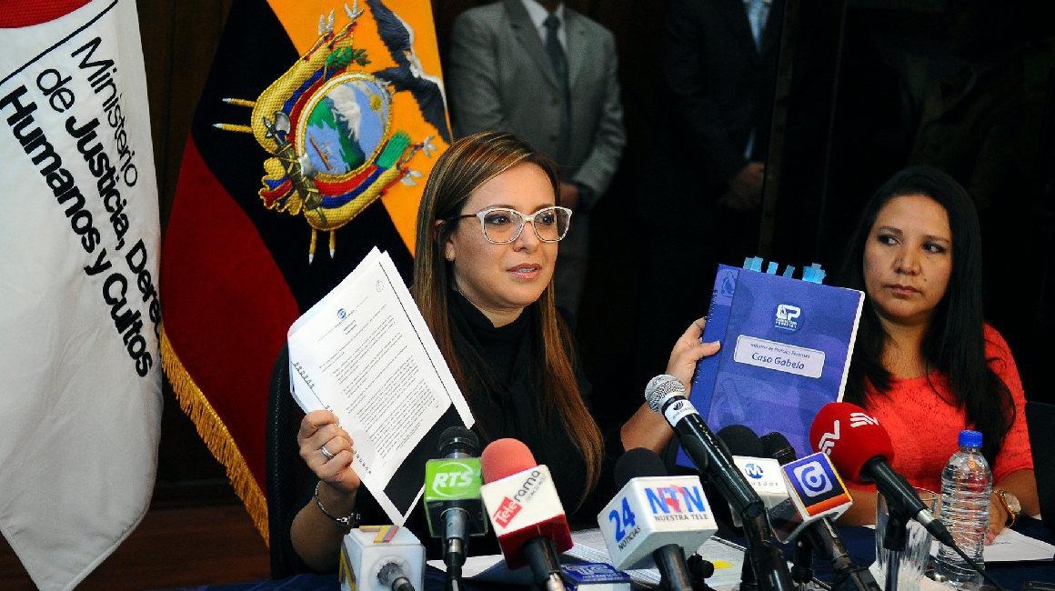 Ledy Zúñiga durante la rueda de prensa en la que habló sobre el informe.  (Internet )