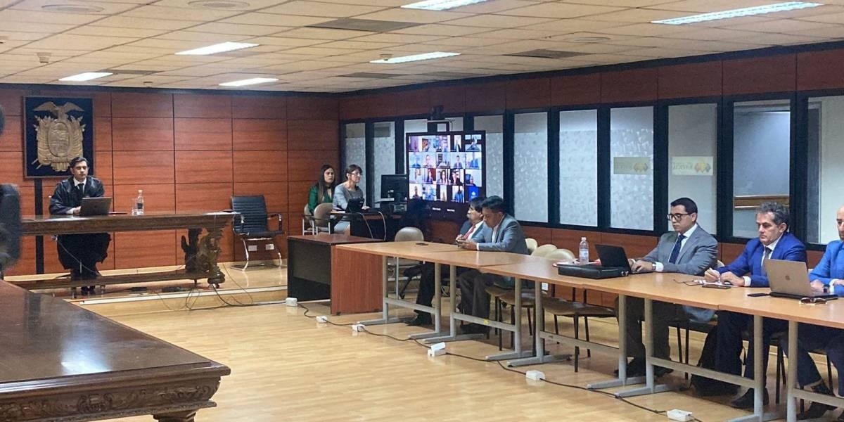 En la Corte Nacional se desarrolla la audiencia dirigida por el juez Luis Rivera. (Jacqueline Rodas / Televistazo)