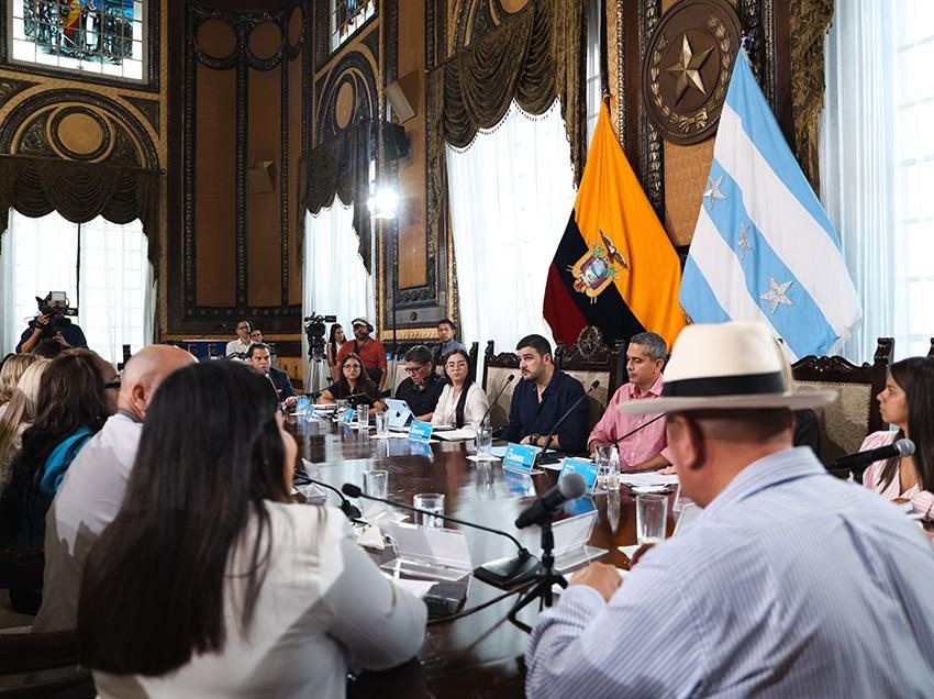 Imagen de la sesión de concejo de Guayaquil el 13 de julio del 2023. (Alcaldía de Guayaquil)