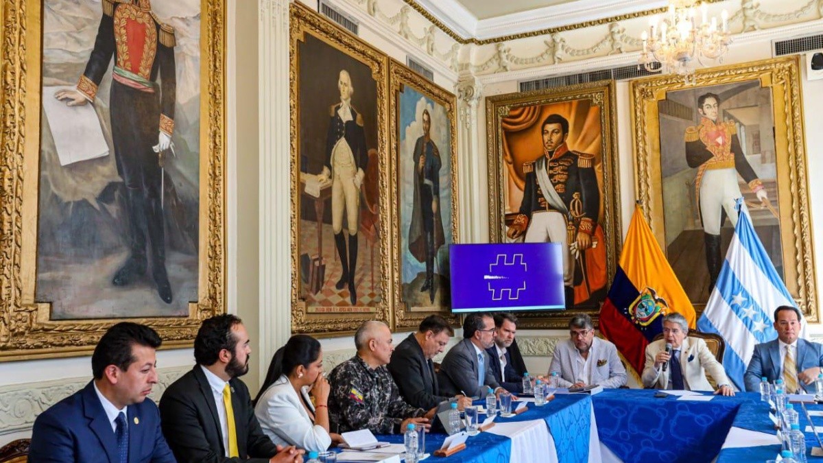 El Gabinete de Seguridad se reunió este martes, 25 de julio, en Guayaquil. (Foto: Presidencia de la República)