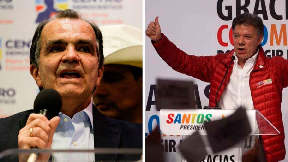 Óscar Iván Zuluaga y Juan Manuel Santos, excandidatos a la presidencia de Colombia (Composición: Liz Rivera)