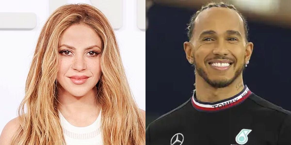 Shakira junto a Lewis Hamilton, piloto de la Fórmula 1, con quién estaría iniciando una relación, según lo difundido por medios españoles, en una imagen de archivo. (GOOGLE)