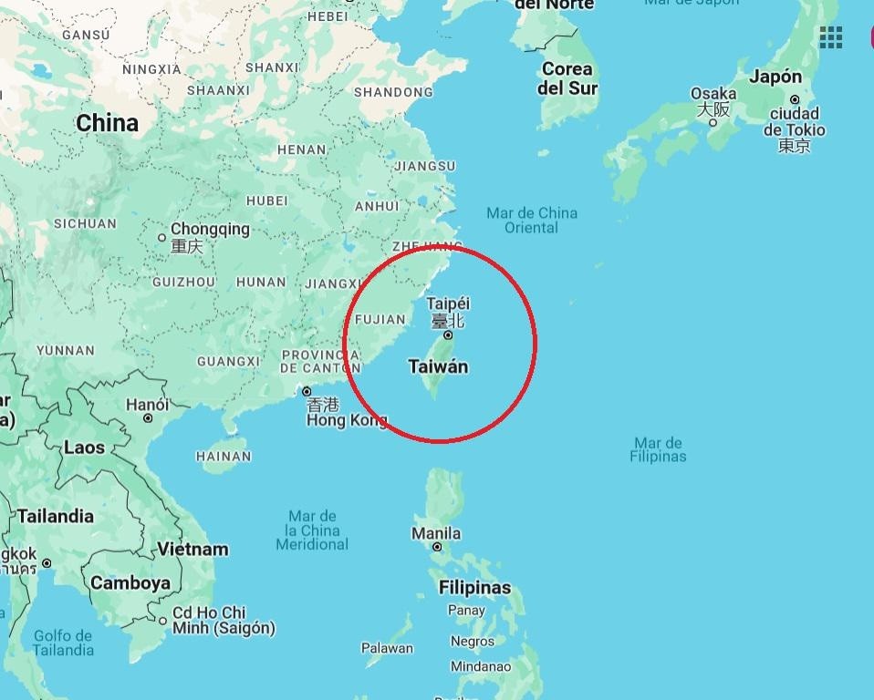 El sismo ocurrió a las 18:58 (hora de Ecuador continental) en una zona marina cerca a la costa de Taiwán. (Google)