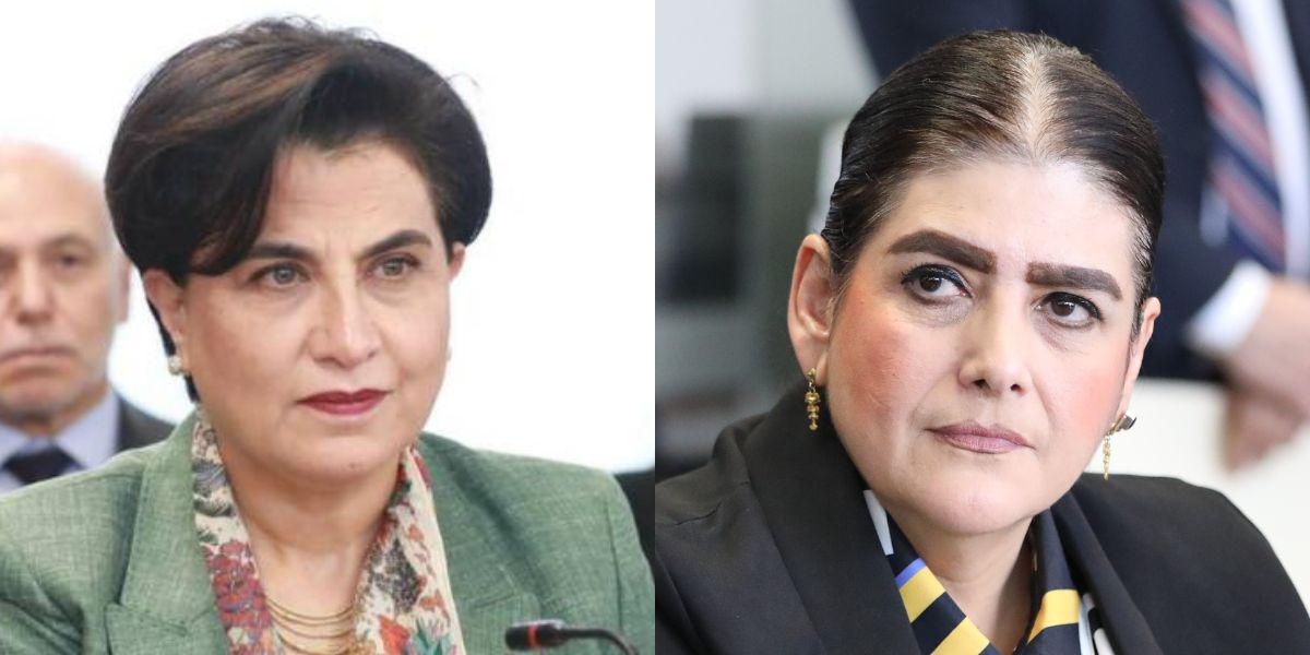 La canciller Gabriela Sommerfeld y la ministra de Gobierno, Mónica Palencia. (Internet)