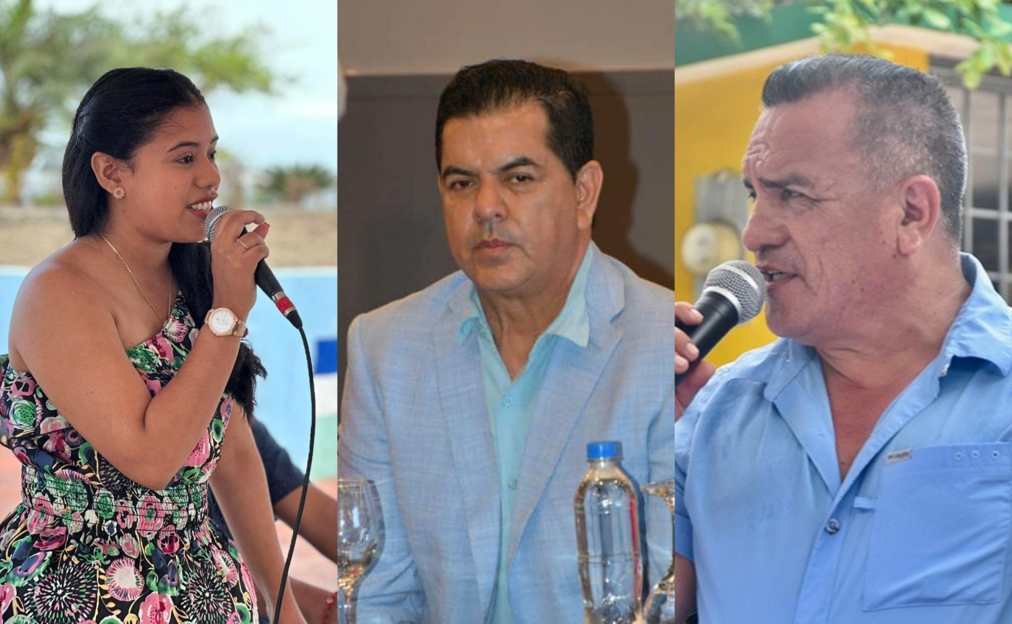 Fotos de Brigitte García, Jorge Maldonado, José Sánchez, alcaldes de Ecuador asesinados entre marzo y abril. (Collage)