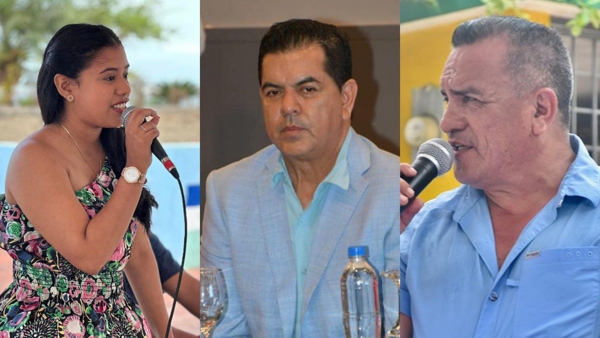 Fotos de Brigitte García, Jorge Maldonado, José Sánchez, alcaldes de Ecuador asesinados entre marzo y abril. (Collage)