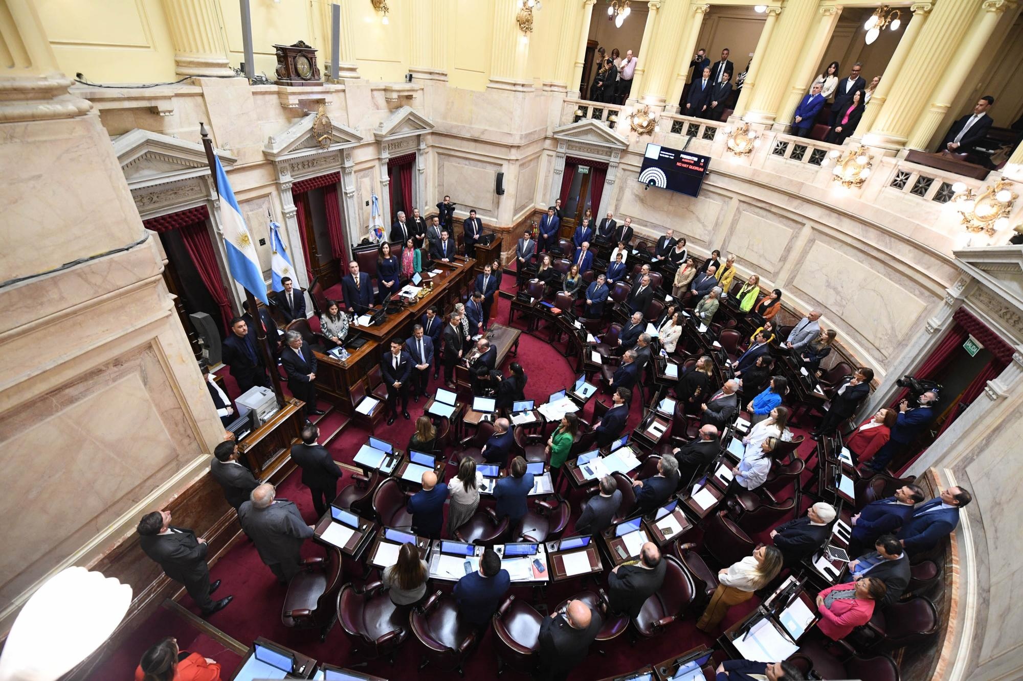 Sesión Ordinaria en el Senado de la Nación, Buenos Aires, Argentina, el 18 de abril del 2024. (Senado Argentina)