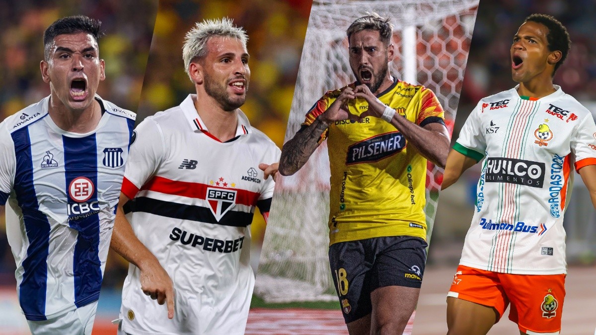 Jugadores de Talleres, São Paulo, Barcelona SC y Cobresal. (Archivo)