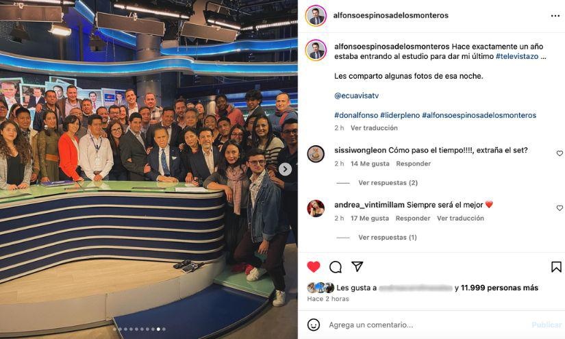 El expresentador de Televistazo compartió en Instagram algunas fotografías para recordar su último programa   (Captura de pantalla)