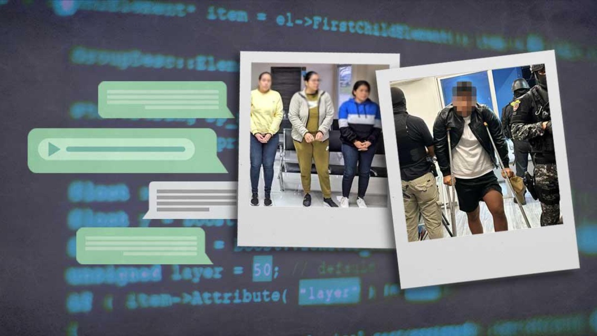 Composición fotográfica. El hijo de Junior Roldán fue detenido en la madrugada en una urbanización privada. (Portada: Ecuavisa.)