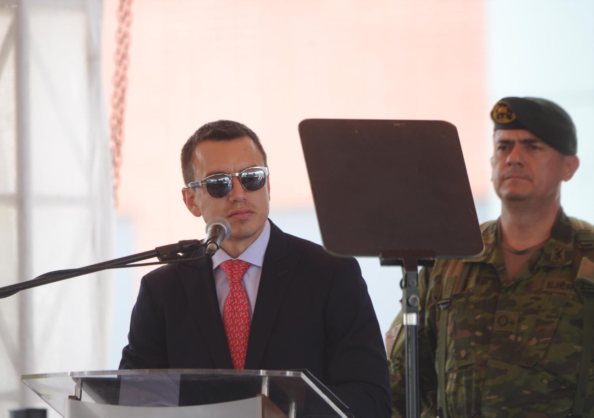 El presidente Daniel Noboa durante un evento a inicios de abril 2024. (API)