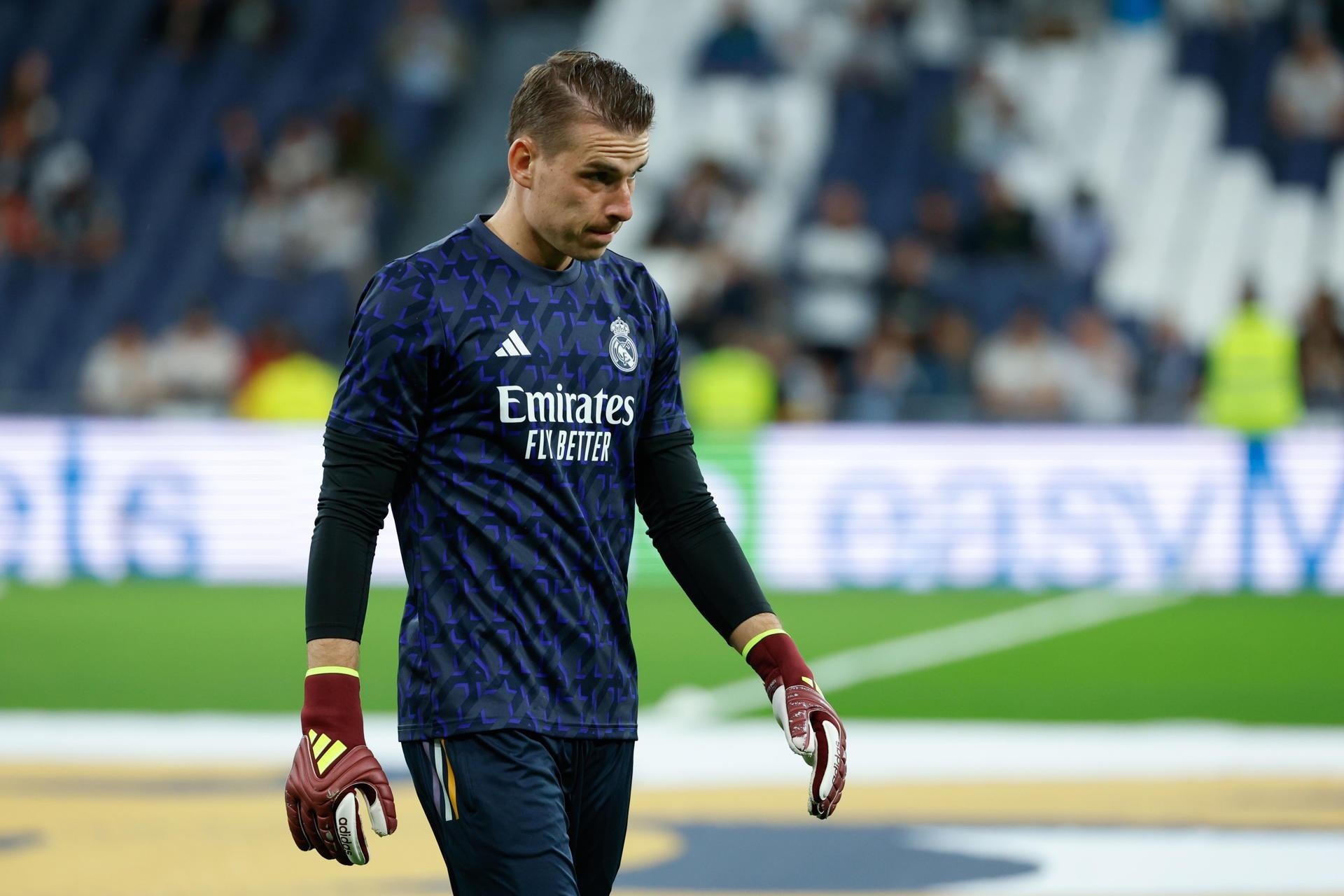 El ucraniano Andriy Lunin, guardameta del Real Madrid. (EFE)