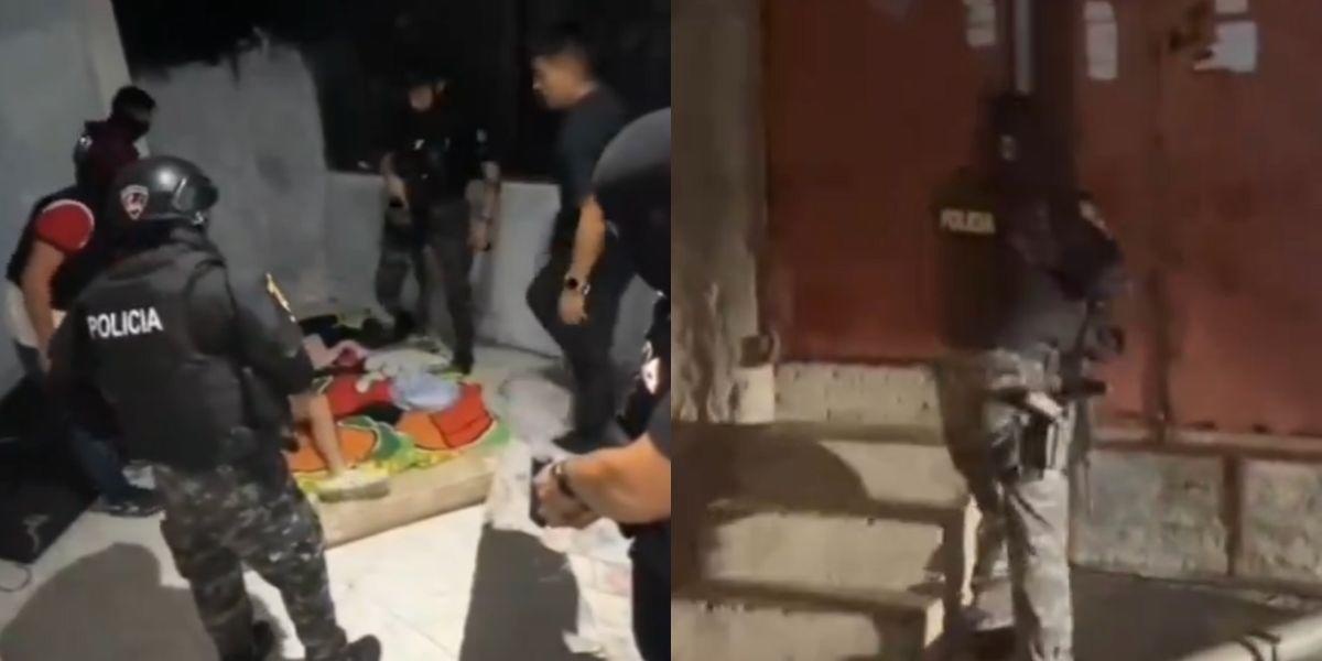 Momentos en que los uniformados intervienen inmuebles. (Capturas de pantalla)