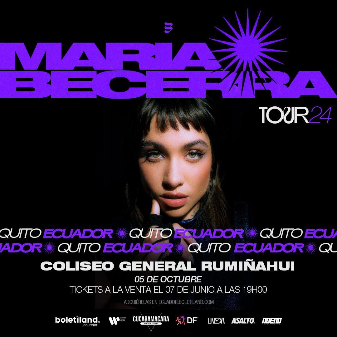María Becerra llegará a Ecuador (Cuenta oficial de Instagram de @boletiland.ecuador)