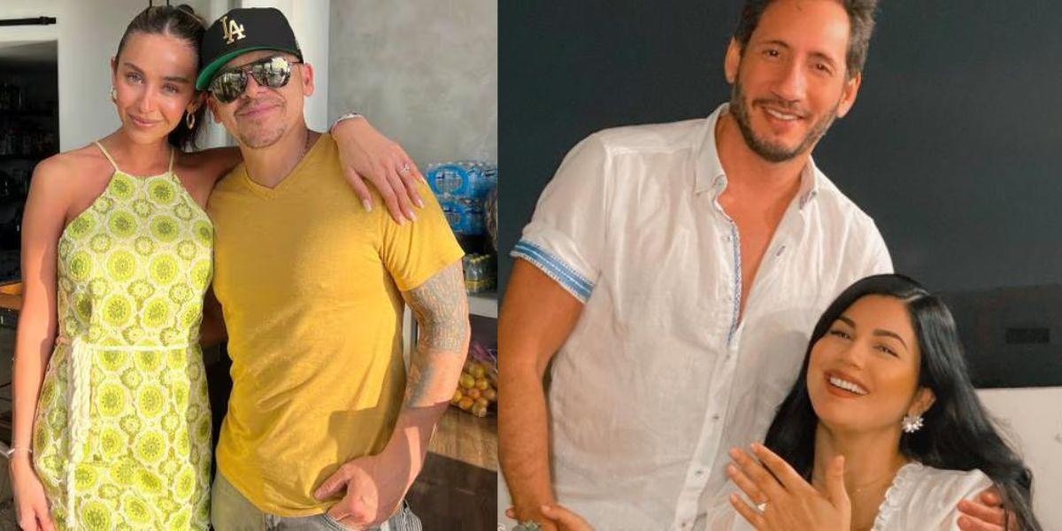 Imagen de archivo de Gerardo Mejía junto a su hija Nadia, y Au-D con su esposa Gissela Flores. (RRSS)