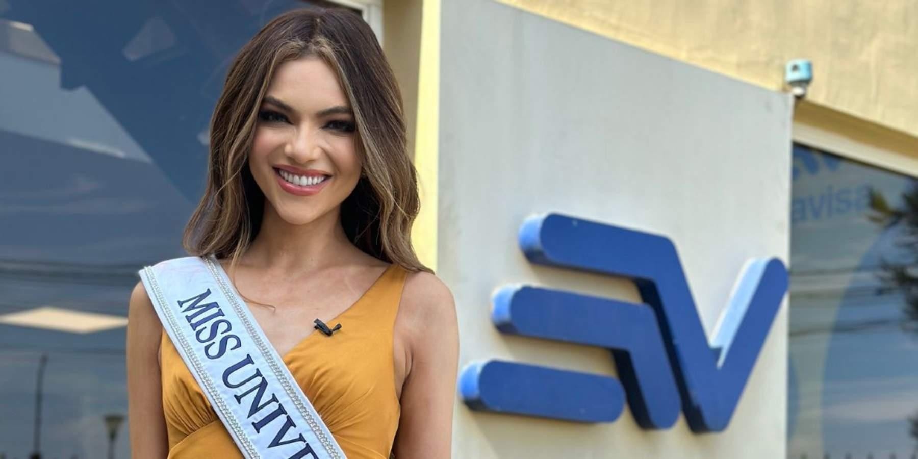 La Miss Universo Ecuador estuvo en las instalaciones de Ecuavisa la tarde de este lunes 10 de junio (Verónica Yépez)