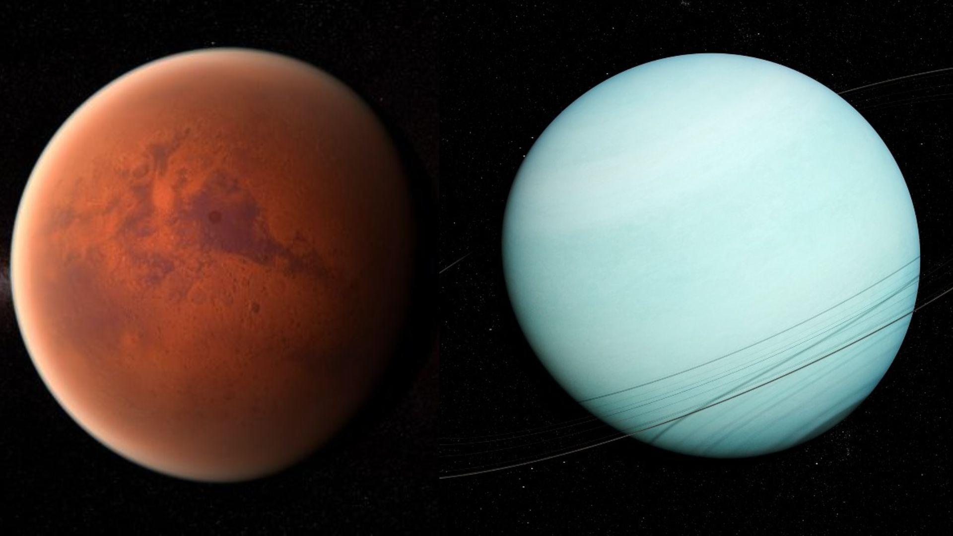 Imagen referencial de Marte y Urano. (Internet)