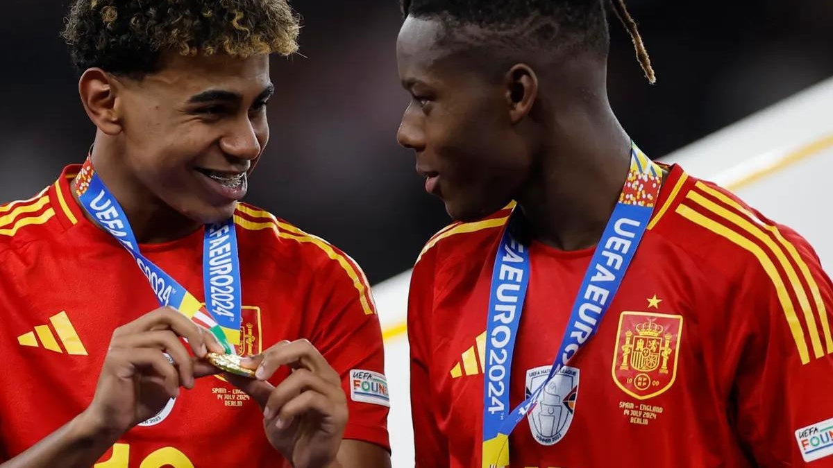 Lamine Yamal y Nico Williams, campeones europeos, subieron su valor en el mercado. (Archivo)