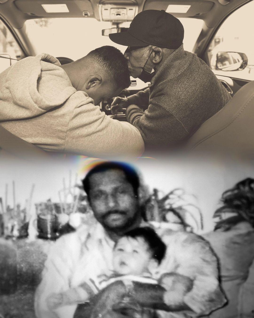 Foto del carrusel publicado en el perfil oficial de Romeo Santos junto a padre, Francisco Santos. (INSTAGRAM)