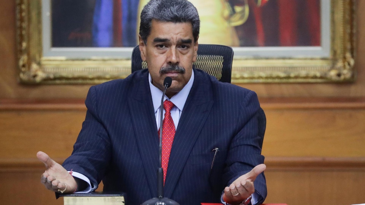 El presidente de Venezuela, Nicolás Maduro, habla durante una rueda de prensa este 31 de julio de 2024, en el Palacio de Miraflores en Caracas. (EFE)