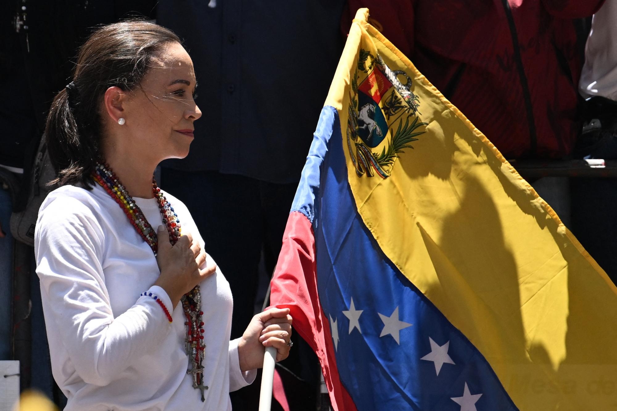 Imagen de archivo de María Corina Machado, líder de la oposición venezolana. (Juan Barreto / AFP)